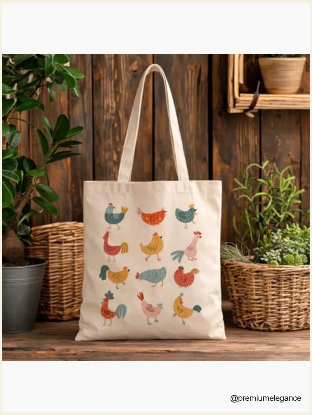 Heavy Duty Canvas Grocery Tote, Large Capacity Weekender Shopping Bag